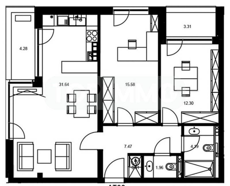 Продава 3-СТАЕН, гр. Варна, Цветен квартал, снимка 4 - Aпартаменти - 47536051