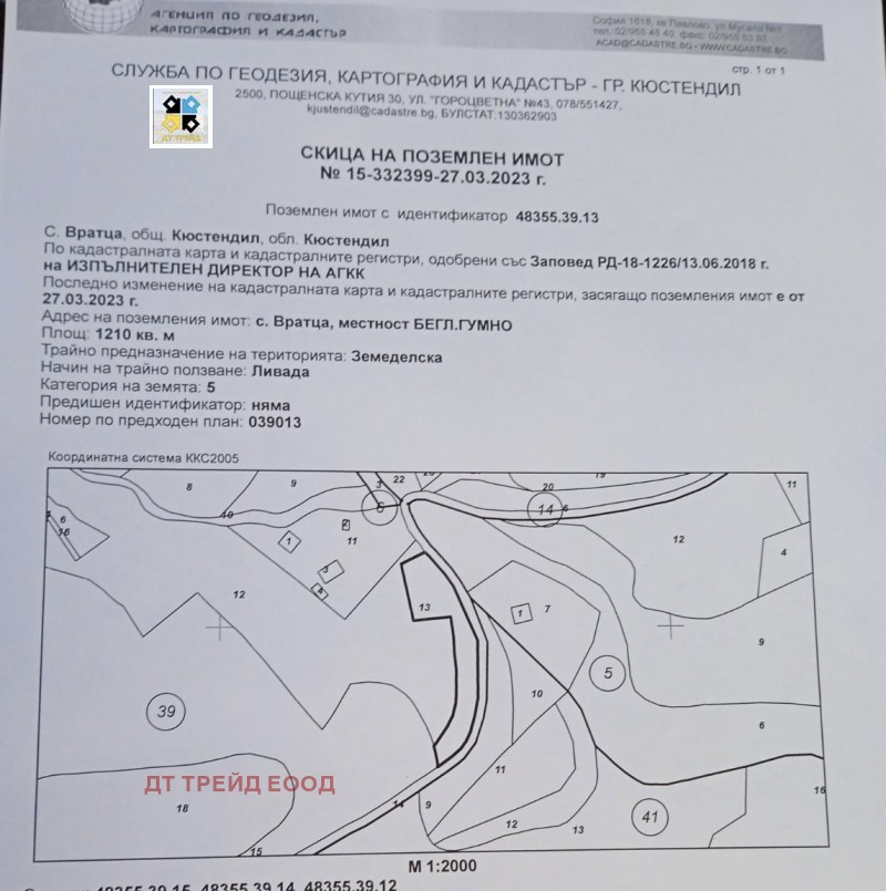 Продава ПАРЦЕЛ, с. Вратца, област Кюстендил, снимка 7 - Парцели - 52637196