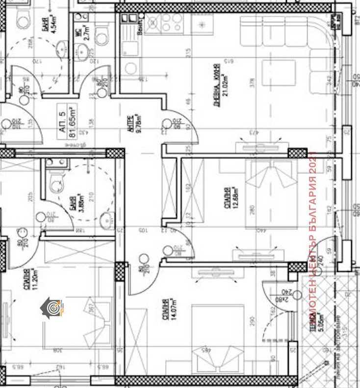 Myytävänä  2 makuuhuonetta Sofia , Knjaževo , 96 neliömetriä | 83119470 - kuva [2]