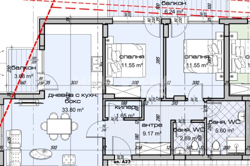 Zu verkaufen  2 Schlafzimmer Warna , Zweten kwartal , 119 qm | 55527766 - Bild [2]