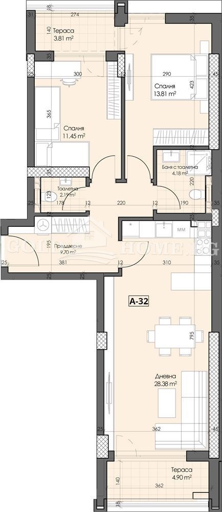 Продава 3-СТАЕН, гр. Пловдив, Гагарин, снимка 2 - Апартаменти - 54953396