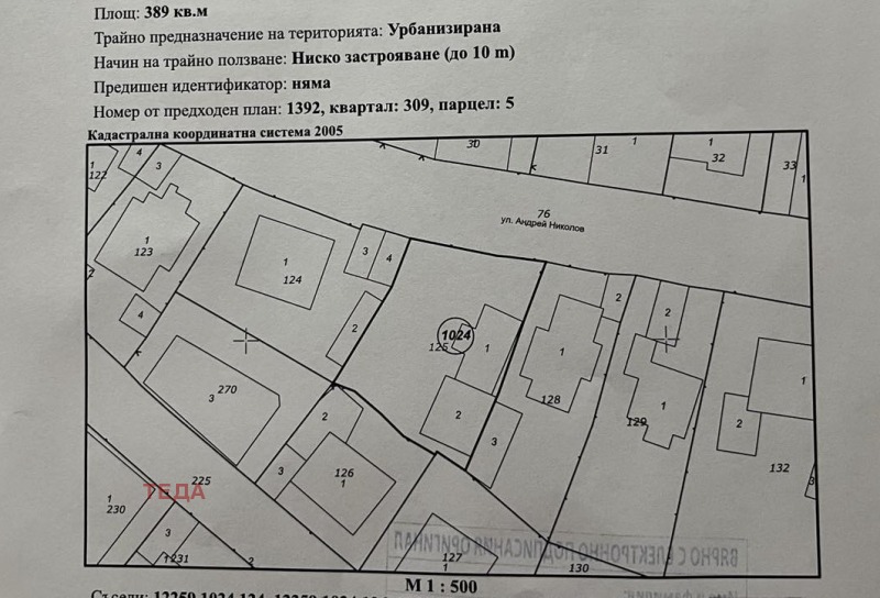 Продава  Парцел град Враца , Център , 389 кв.м | 85363626