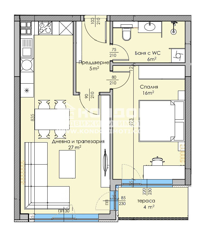 Satılık  1 yatak odası Plovdiv , Karşiyaka , 80 metrekare | 94997468 - görüntü [2]