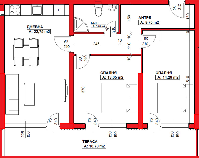 À venda  2 quartos Blagoevgrad , Chirok centar , 99 m² | 87860019