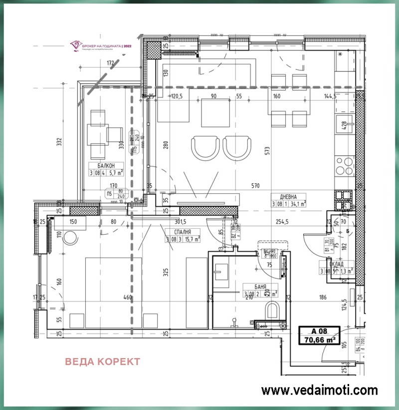 Na sprzedaż  1 sypialnia Sofia , Razsadnika , 82 mkw | 27078707 - obraz [2]