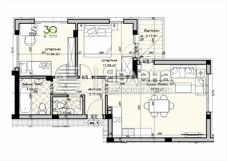 Продава 3-СТАЕН, гр. Варна, Виница, снимка 2 - Aпартаменти - 48987015