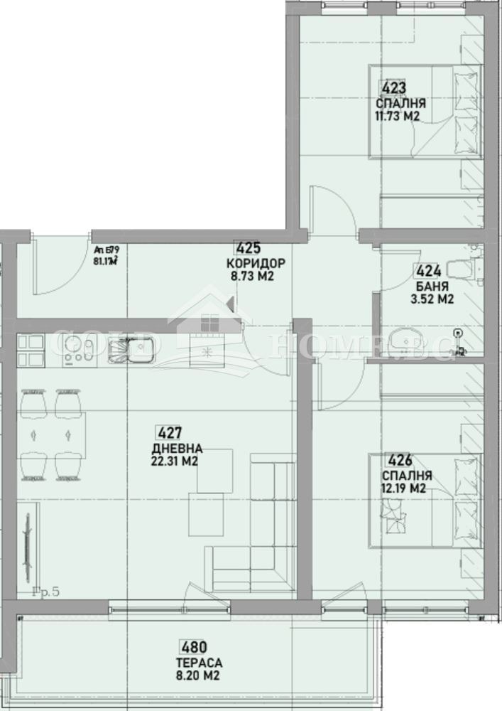 Продава 3-СТАЕН, гр. Пловдив, Южен, снимка 2 - Апартаменти - 55575931