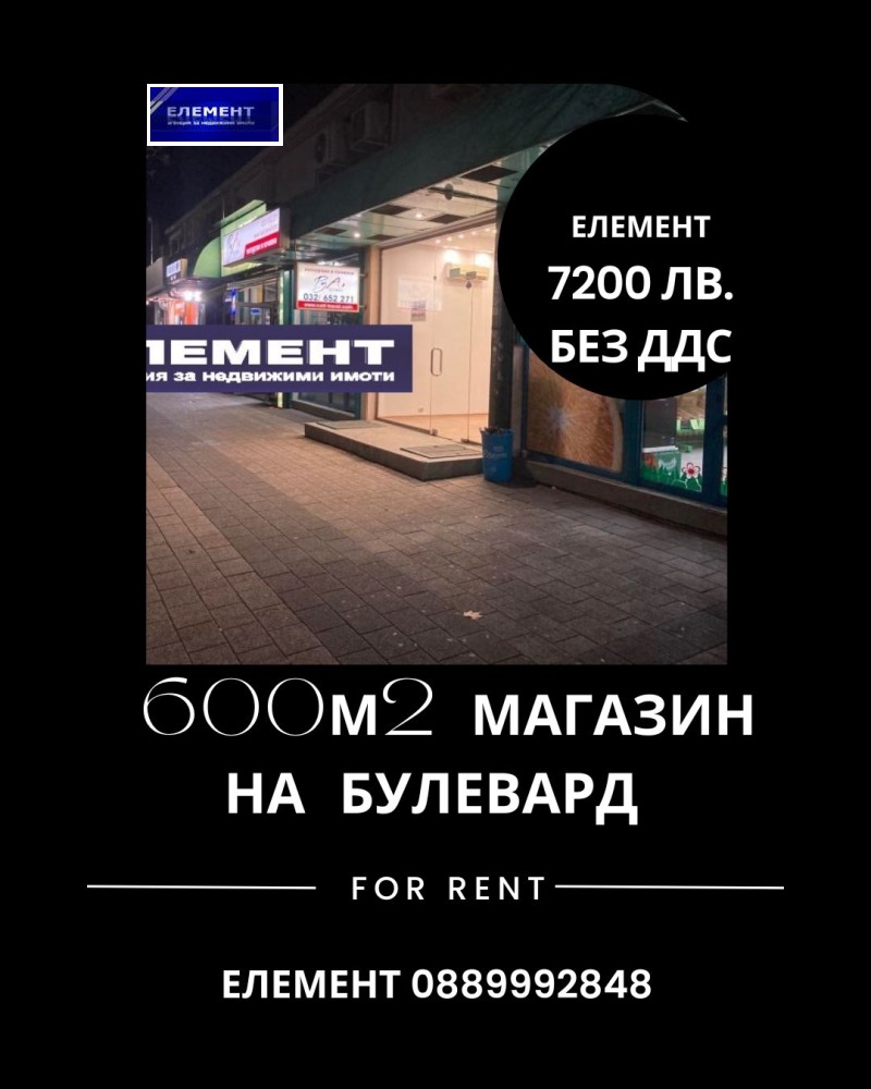 Дава под наем  Магазин град Пловдив , Център , 600 кв.м | 85031607