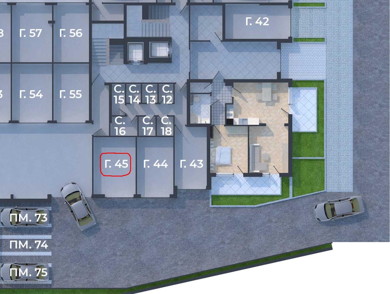 Дава под наем ГАРАЖ, ПАРКОМЯСТО, гр. София, Дружба 2, снимка 2 - Гаражи и паркоместа - 54219075