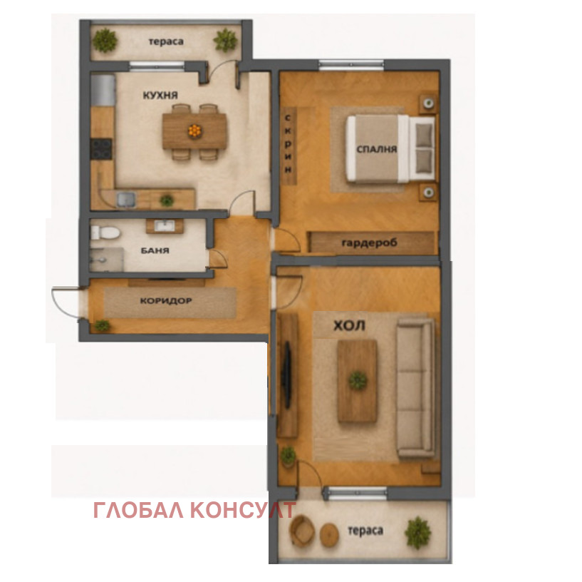 Дава под наем 2-СТАЕН, гр. София, Борово, снимка 10 - Апартаменти - 54675211