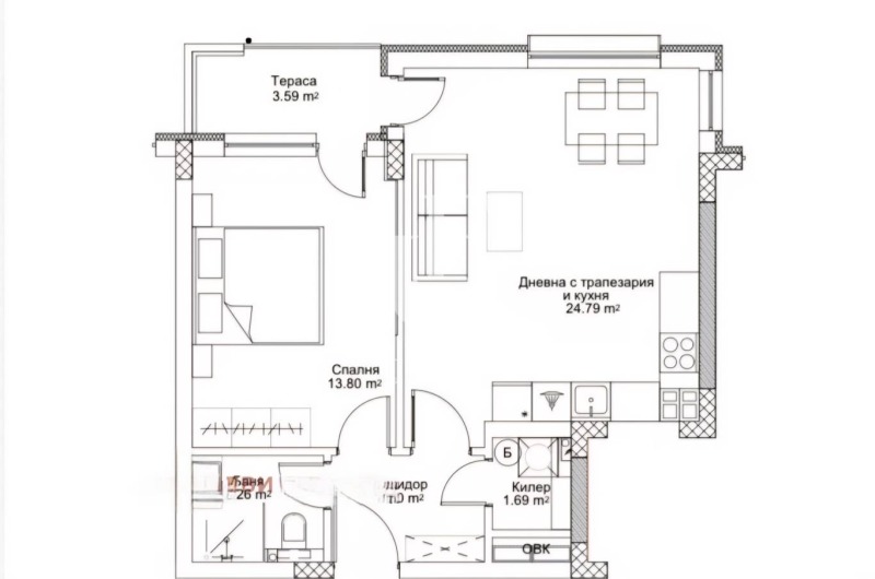 Дава под наем 2-СТАЕН, гр. София, Кръстова вада, снимка 10 - Апартаменти - 52696480